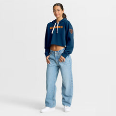 Chicago Bears Women's Oversized Hometown Heritage Cropped Hoodie Navy | Fanatics