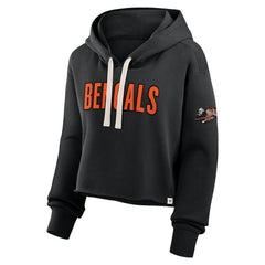 Cincinnati Bengals Women's Oversized Hometown Heritage Cropped Hoodie Black | Fanatics