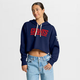 New York Giants Women's Oversized Hometown Heritage Cropped Hoodie Navy | Fanatics