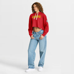 Kansas City Chiefs Women's Oversized Hometown Heritage Cropped Hoodie Red | Fanatics