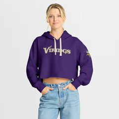 Minnesota Vikings Women's Oversized Hometown Heritage Cropped Hoodie Purple | Fanatics