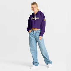Minnesota Vikings Women's Oversized Hometown Heritage Cropped Hoodie Purple | Fanatics