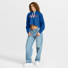 New England Patriots Women's Oversized Hometown Heritage Cropped Hoodie Royal | Fanatics