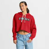 San Francisco 49ers Women's Oversized Hometown Heritage Cropped Hoodie Scarlet | Fanatics