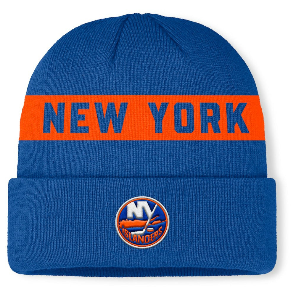 New York Islanders Fanatics Authentic Pro Rink Cuffed Knit Hat - Royal - NHL