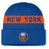 New York Islanders Fanatics Authentic Pro Rink Cuffed Knit Hat - Royal - NHL