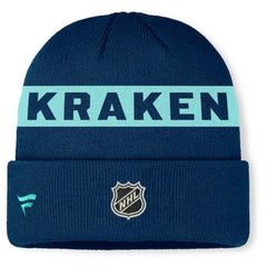 Seattle Kraken Fanatics Authentic Pro Rink Cuffed Knit Hat - Deep Sea Blue - NHL