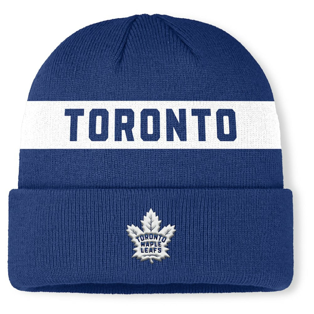 Toronto Maple Leafs Fanatics Authentic Pro Rink Cuffed Knit Hat - Blue - NHL
