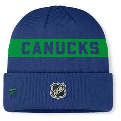 Vancouver Canucks Fanatics Authentic Pro Rink Cuffed Knit Hat - Blue - NHL