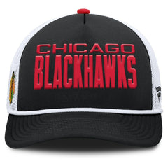 Chicago Blackhawks Fanatics Authentic Pro Rink A-Frame Adjustable Hat - Black/White - NHL