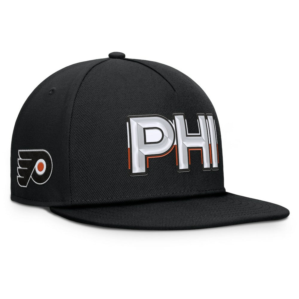 Philadelphia Flyers Fanatics Authentic Pro Rink Team Code Snapback Hat - Black - NHL