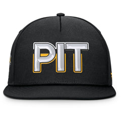 Pittsburgh Penguins Fanatics Authentic Pro Rink Team Code Snapback Hat - Black - NHL