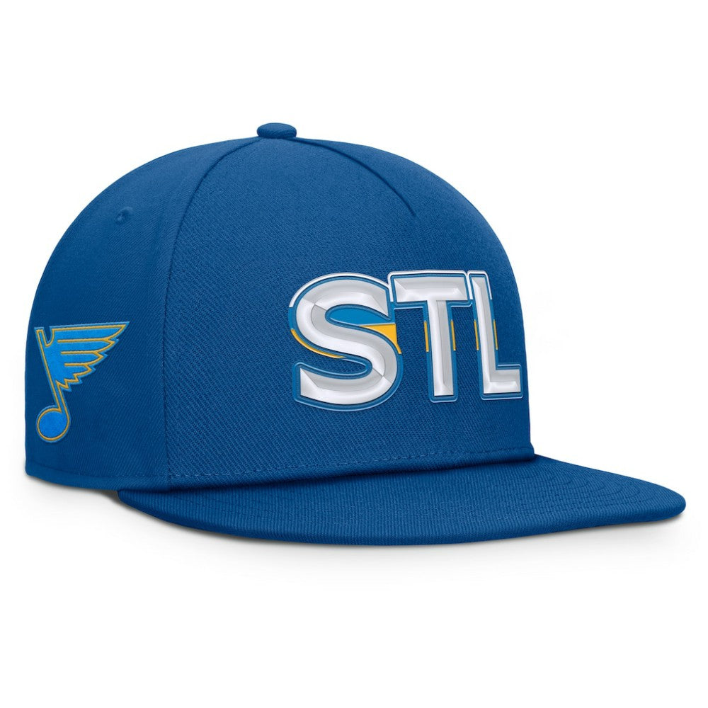 St. Louis Blues Fanatics Authentic Pro Rink Team Code Snapback Hat - Blue - NHL