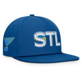 St. Louis Blues Fanatics Authentic Pro Rink Team Code Snapback Hat - Blue - NHL