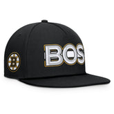 Boston Bruins Fanatics Authentic Pro Rink Team Code Snapback Hat - Black - NHL