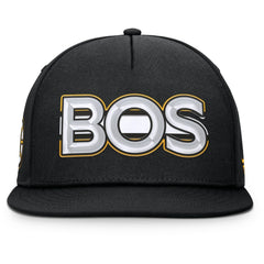 Boston Bruins Fanatics Authentic Pro Rink Team Code Snapback Hat - Black - NHL