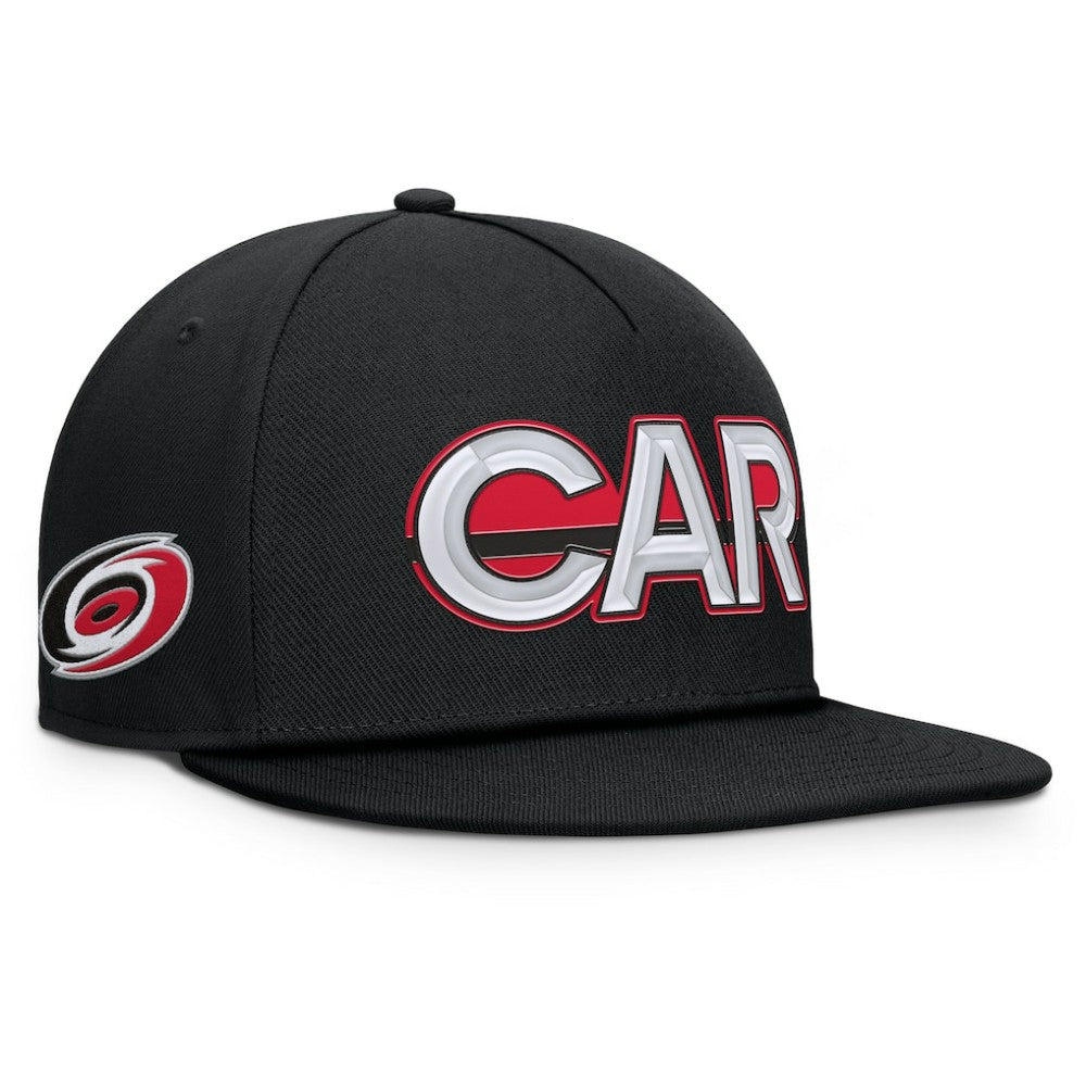 Carolina Hurricanes Fanatics Authentic Pro Rink Team Code Snapback Hat - Black - NHL