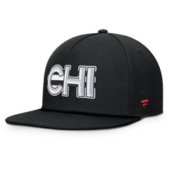 Chicago Blackhawks Fanatics Authentic Pro Rink Team Code Snapback Hat - Black - NHL