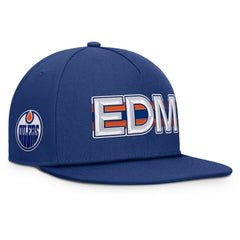 Edmonton Oilers Fanatics Authentic Pro Rink Team Code Snapback Hat - Royal - NHL