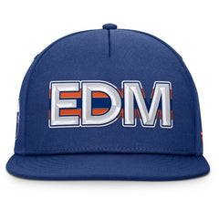 Edmonton Oilers Fanatics Authentic Pro Rink Team Code Snapback Hat - Royal - NHL