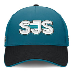 San Jose Sharks Fanatics Authentic Pro Rink Team Code Flex Hat - Teal/Black - NHL