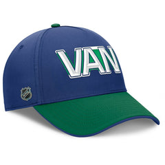 Vancouver Canucks Fanatics Authentic Pro Rink Team Code Flex Hat - Blue/Green - NHL