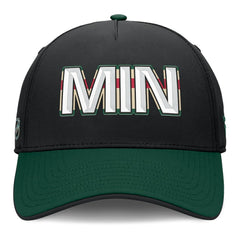 Minnesota Wild Fanatics Authentic Pro Rink Team Code Flex Hat - Black/Green - NHL