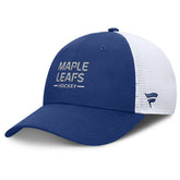 Toronto Maple Leafs Fanatics Authentic Pro Rink Lockup Adjustable Trucker Hat - Blue/White - NHL
