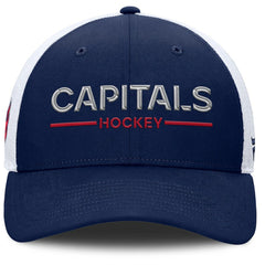 Washington Capitals Fanatics Authentic Pro Rink Lockup Adjustable Trucker Hat - Navy/White - NHL