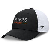 Philadelphia Flyers Fanatics Authentic Pro Rink Lockup Adjustable Trucker Hat - Black/White - NHL