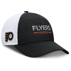 Philadelphia Flyers Fanatics Authentic Pro Rink Lockup Adjustable Trucker Hat - Black/White - NHL