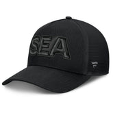 Seattle Kraken Fanatics Authentic Pro Road Team Code Trucker Adjustable Hat - Black - NHL