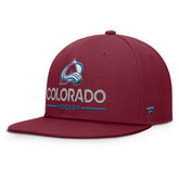 Colorado Avalanche Fanatics Authentic Pro Rink Lockup Snapback Hat - Burgundy - NHL