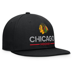 Chicago Blackhawks Fanatics Authentic Pro Rink Lockup Snapback Hat - Black - NHL