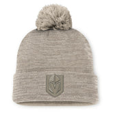 Vegas Golden Knights Fanatics Authentic Pro Road Cuffed Knit Hat with Pom - Tan - NHL