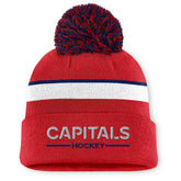 Washington Capitals Fanatics Women's Authentic Pro Rink Cuffed Knit Hat with Pom - Red - NHL