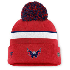 Washington Capitals Fanatics Women's Authentic Pro Rink Cuffed Knit Hat with Pom - Red - NHL