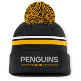 Pittsburgh Penguins Fanatics Women's Authentic Pro Rink Cuffed Knit Hat with Pom - Black - NHL