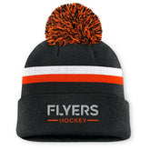 Philadelphia Flyers Fanatics Women's Authentic Pro Rink Cuffed Knit Hat with Pom - Black - NHL