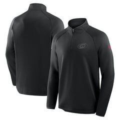 Carolina Hurricanes Fanatics Authentic Pro Tonal Rink Raglan Quarter-Zip Pullover - Black - NHL
