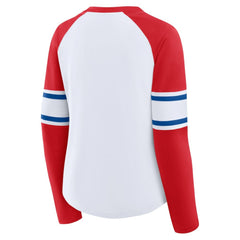 Philadelphia Phillies Fanatics Women's Blitz Package Raglan Lace-Up V-Neck Long Sleeve T-Shirt - MLB