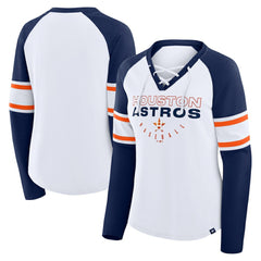 Houston Astros Fanatics Women's Blitz Package Raglan Lace-Up V-Neck Long Sleeve T-Shirt - MLB