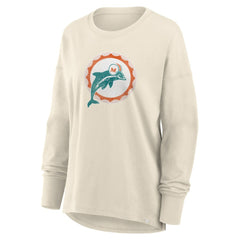 Miami Dolphins Women's Dove Legacy Long Sleeve T-Shirt Cream | Fanatics