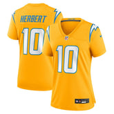 Justin Herbert Los Angeles Chargers Women's Alternate Charger Power Game Jersey Gold | Nike for Sale