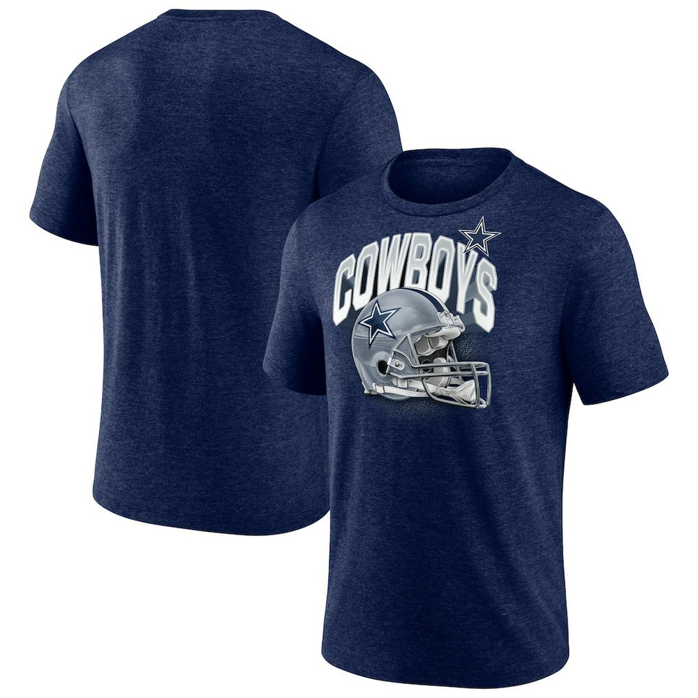 Dallas Cowboys Helmet Tri-Blend T-Shirt Navy | NFL