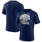 Dallas Cowboys Helmet Tri-Blend T-Shirt Navy | NFL