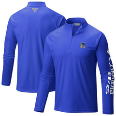 Golden State Warriors Terminal Tackle Raglan Omni-Shade Quarter-Zip Jacket Royal - NBA