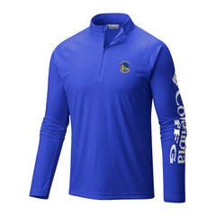 Golden State Warriors Terminal Tackle Raglan Omni-Shade Quarter-Zip Jacket Royal - NBA