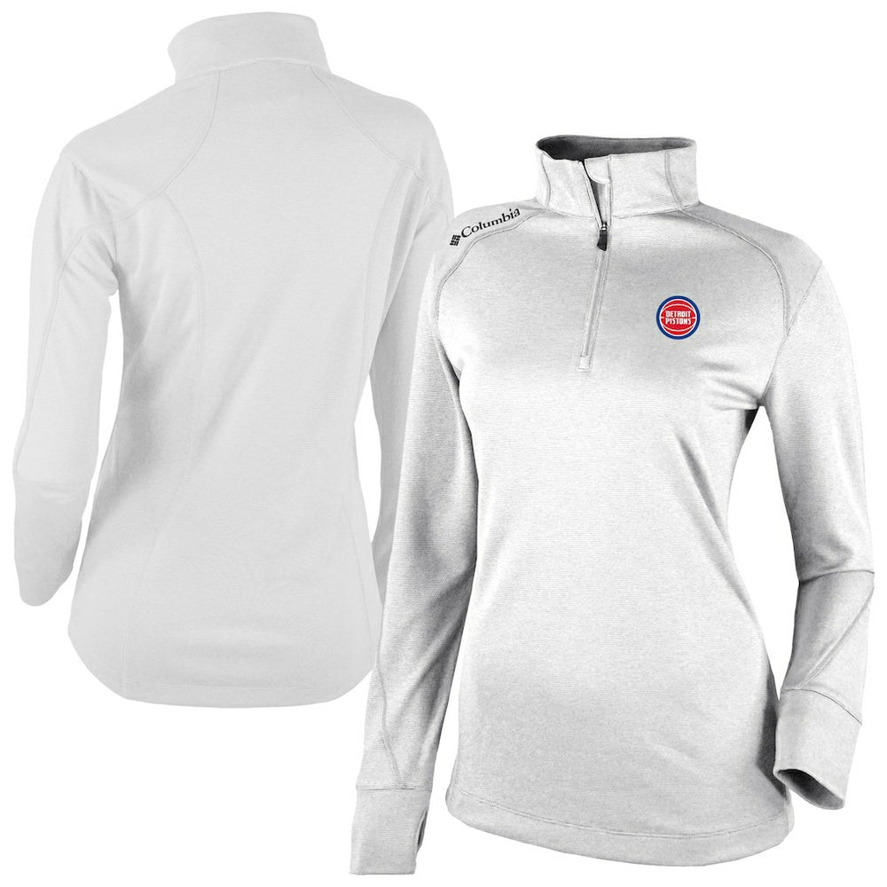 Detroit Pistons Women's Omni-Wick Shotgun 2.0 Quarter-Zip Pullover Top White - NBA