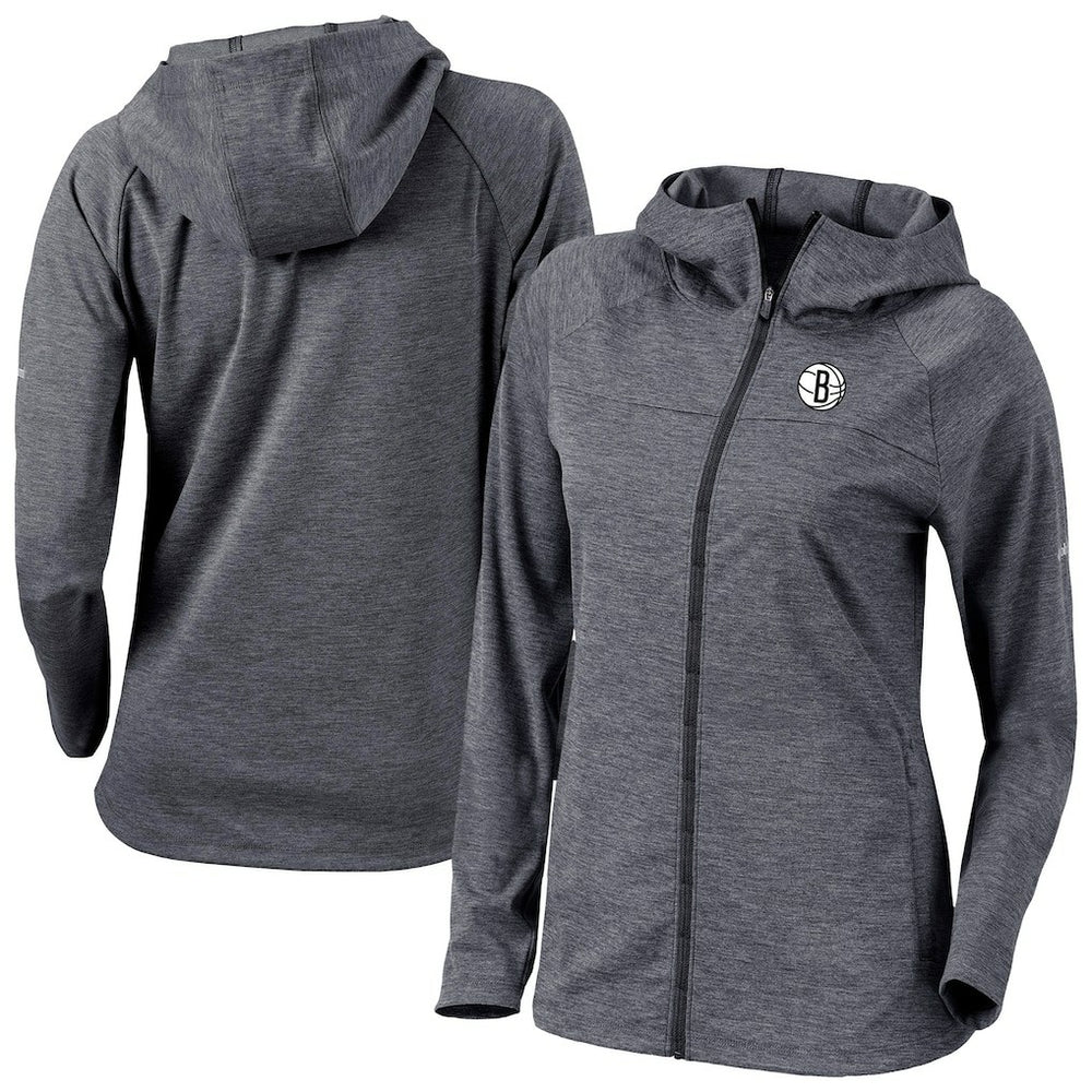 Brooklyn Nets Women's Omni-Wick Half Shot Full-Zip Hooded Jacket Black - NBA